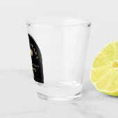 Zwart & Gouden Gouden Jaren 65e Verjaardagsfeest Shot Glas (Rechts)