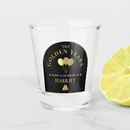 Zwart & Gouden Gouden Jaren 65e Verjaardagsfeest Shot Glas