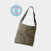 Zwart-gouden Grieks sleutelpatroon   Crossbody Tas