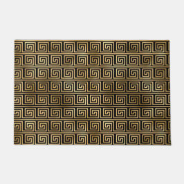 Zwart-gouden Grieks sleutelpatroon Deurmat