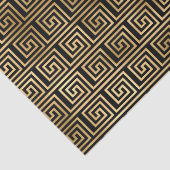 Zwart-gouden Grieks sleutelpatroon Tissuepapier (Detail)