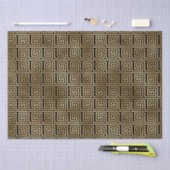 Zwart-gouden Grieks sleutelpatroon Tissuepapier (Craft)