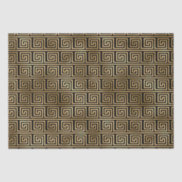 Zwart-gouden Grieks sleutelpatroon Tissuepapier