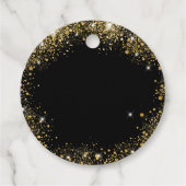 Zwart gouden hart bruiloft dank u bedankjes labels (Achterkant)