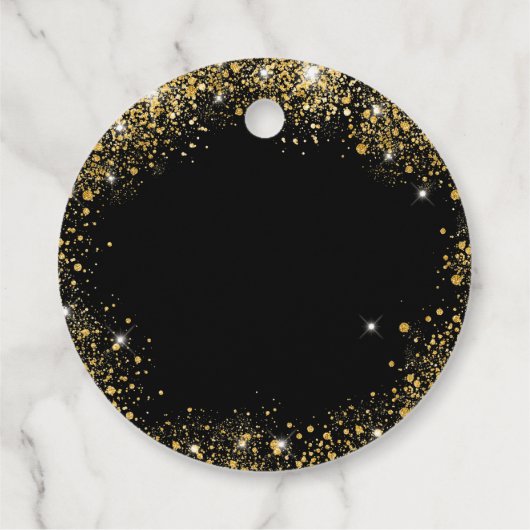 Zwart gouden hart bruiloft dank u bedankjes labels (Achterkant)