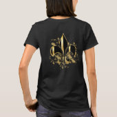 Zwart gouden hartjes Fleur de Lis T-shirt (Achterkant)