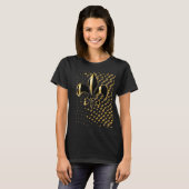 Zwart gouden hartjes Fleur de Lis T-shirt (Voorkant volledig)