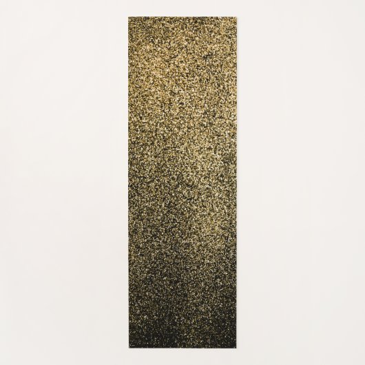 Zwart-gouden heldere glitter yoga mat (Voorkant)