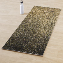 Zwart-gouden heldere glitter yoga mat