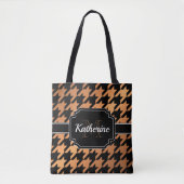 Zwart-gouden houndstooth tote bag (Voorkant)