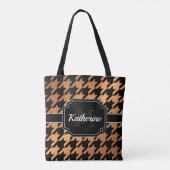 Zwart-gouden houndstooth tote bag (Achterkant)