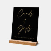 Zwart Gouden Huwelijkskaarten en Giftentafel Acryl Bord (Hoek)