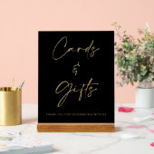Zwart Gouden Huwelijkskaarten en Giftentafel Acryl Bord (Huwelijk)