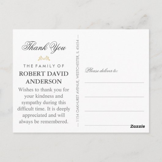 Zwart & Gouden in het Houden van de van Sympathie Briefkaart (Achterkant)