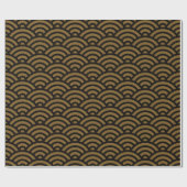 Zwart-gouden Japans Seigaiha Pattern Cadeaupapier (Vlak)