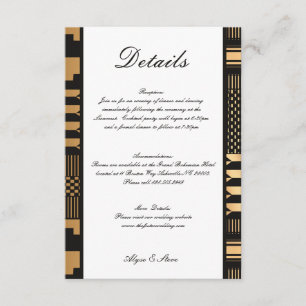 Zwart - Gouden Kente (Wit) Informatiekaartje