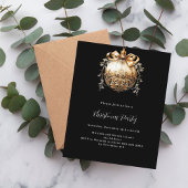 Zwart gouden kerstbal vintage kerstfeest