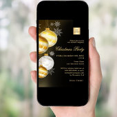 Zwart gouden kerstballen bedrijf logo Christmas Pa Kaart