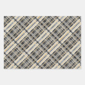 Zwart Gouden Kerstmispatronen #2#8#32 ID1009 Inpakpapier Vel (Voorkant)