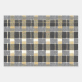 Zwart Gouden Kerstmispatronen #7#10#33 ID1009 Inpakpapier Vel (Voorkant)