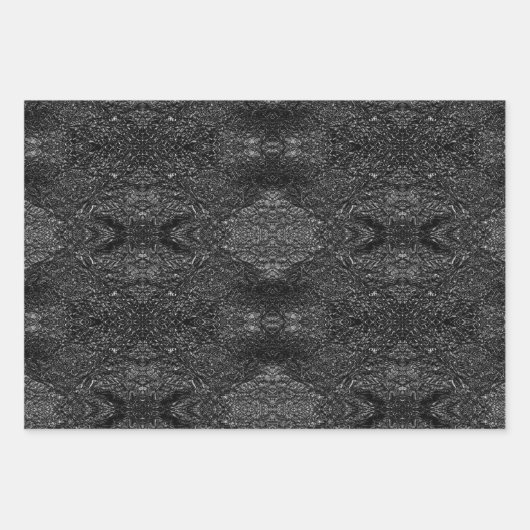 Zwart Gouden Kerstpatronen #13#29#33 ID1009 Inpakpapier Vel (Voorkant 3)