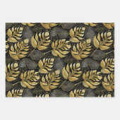 Zwart Gouden Kerstpatronen #13#29#33 ID1009 Inpakpapier Vel (Voorkant)