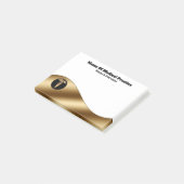 Zwart gouden kikkervis voor witte bedrijven post-it® notes (Schuin)