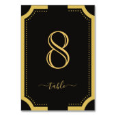 Zwart-gouden Klassieke Elegant koper bruiloft 8 Kaart (Achterkant)