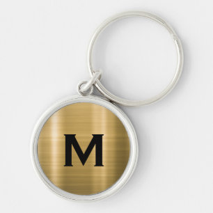Zwart-gouden klassieke monogram sleutelhanger