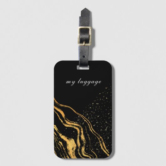  zwart-gouden klassieker bagagelabel (Voorkant (verticaal))