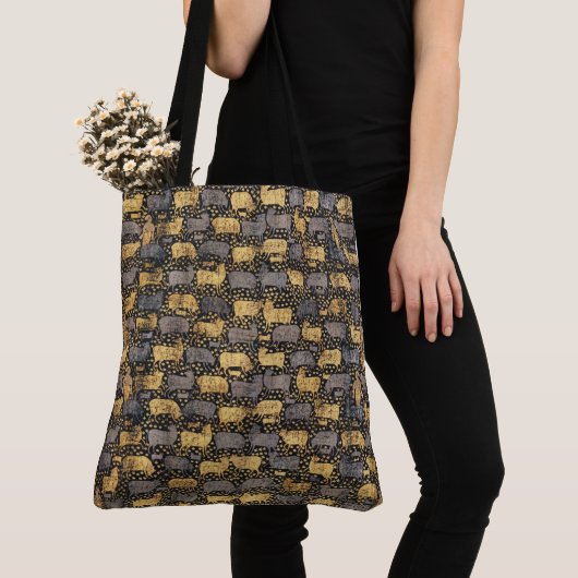  zwart gouden Koe | Zomerreizen Tote Bag (Dichtbij)