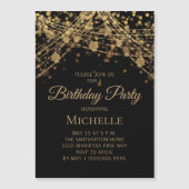 Zwart gouden koord verlicht elke leeftijd Vrouwend Magnetische Uitnodiging (Voorkant)