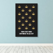 Zwart-gouden kroonpatroon canvas afdruk (Insitu (Houten vloer))