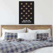 Zwart-gouden kroonpatroon canvas afdruk (Insitu (Slaapkamer))