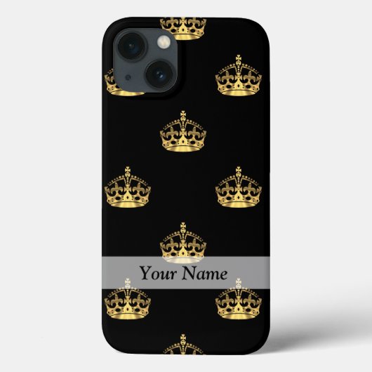 Zwart-gouden kroonpatroon Case-Mate iPhone case (Achterkant)