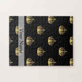 Zwart-gouden kroonpatroon legpuzzel (Horizontaal)