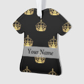 Zwart-gouden kroonpatroon ornament (voorkant)