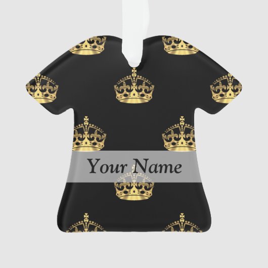 Zwart-gouden kroonpatroon ornament (voorkant)