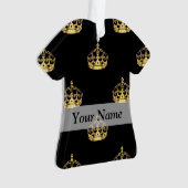 Zwart-gouden kroonpatroon ornament (voorkant)
