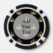 Zwart-gouden kroonpatroon poker chips (Achterkant)