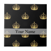 Zwart-gouden kroonpatroon tegeltje (Voorkant)