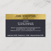 Zwart Gouden Kruis Elegante Kerk Visitekaartjes (Achterkant)