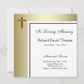 Zwart gouden kruis in liefdevolle herinnering kaart (Voorkant)