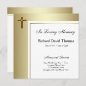 Zwart gouden kruis in liefdevolle herinnering kaart (Voorkant / Achterkant)