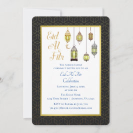 Zwart-gouden lampjes | Uitnodiging Eid Al Fitr