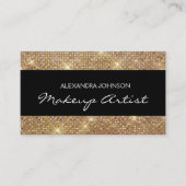 Zwart-gouden legant Sparkly Makeup Artist Visitekaartje (Voorkant)
