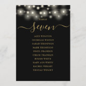 Zwart Gouden Lichten Tafelnummer Zitkaart (Achterkant)