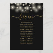 Zwart Gouden Lichten Tafelnummer Zitkaart (Voorkant)