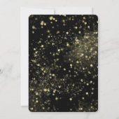 Zwart & Gouden Lichtjes Nieuwjaar Feest Kaart (Achterkant)