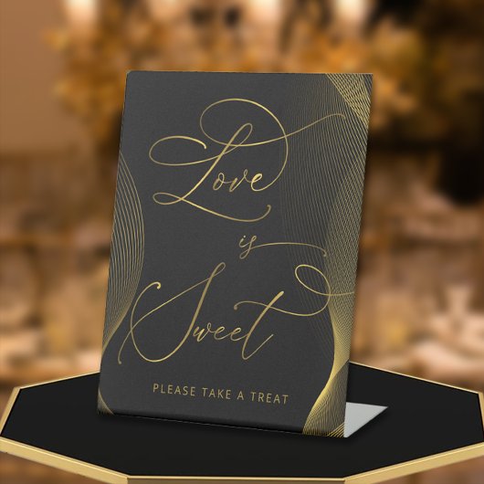 Zwart-gouden liefde is fijn om je te buigen reclamebord met voetstuk